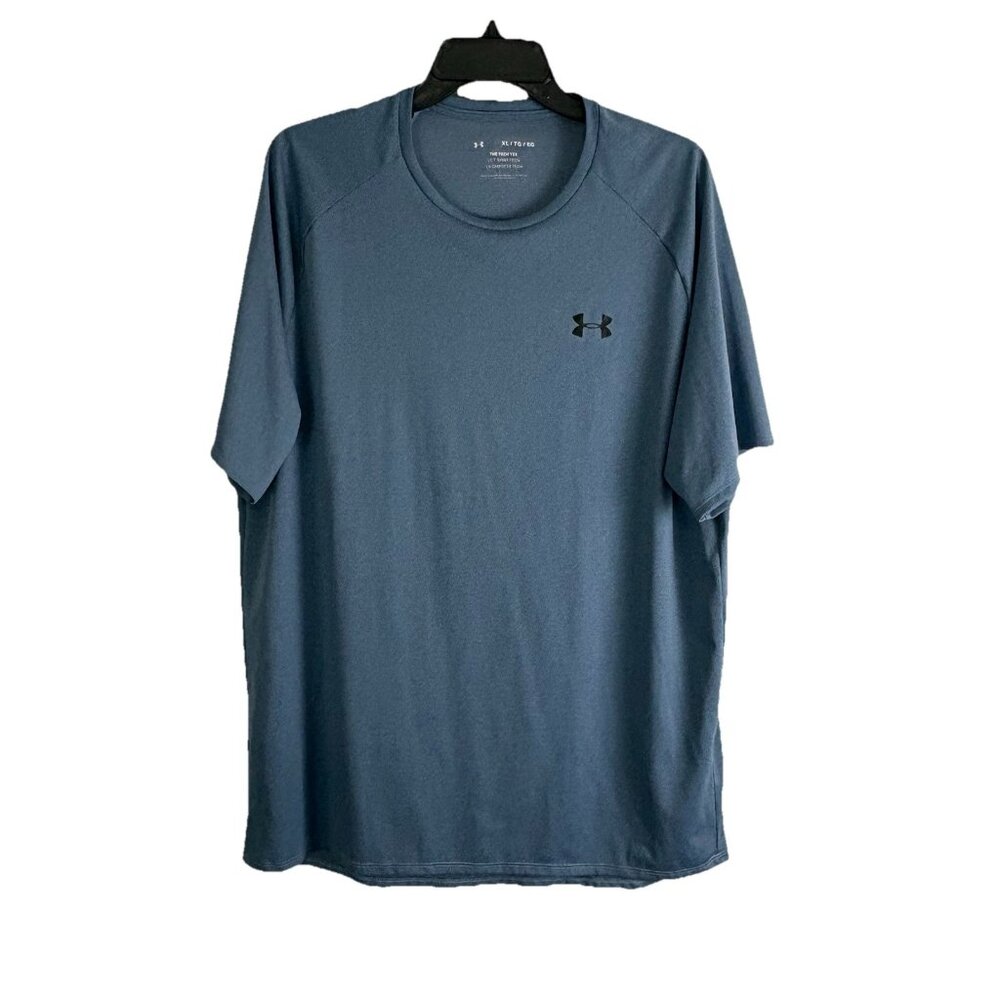 Under Armour Mens Activewear Shirt Adult Size XL Blue Short Sleeve The Tech Tee